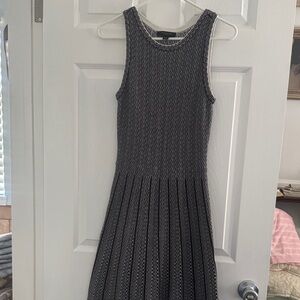 Ann Taylor Black and White Textured Midi Dress